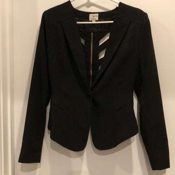 None Jackets & Blazers - Black Blazer with cutout detail on the back